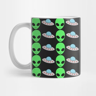 I Want To Believe Cute Outer Space Alien Flying Saucer Mug